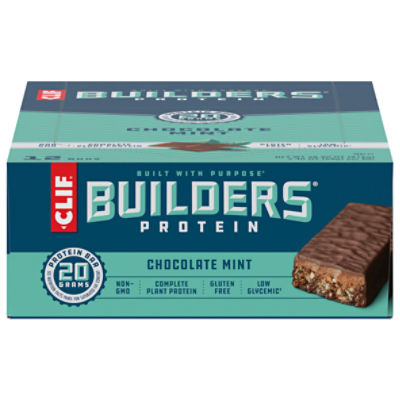 CLIF Builders Chocolate Mint Flavor Protein Bars, 2.4 oz, 12 Count, 28.8 Ounce