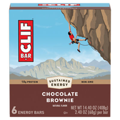 CLIF BAR Chocolate Brownie Flavor Energy Bars, 2.4 oz, 6 Count