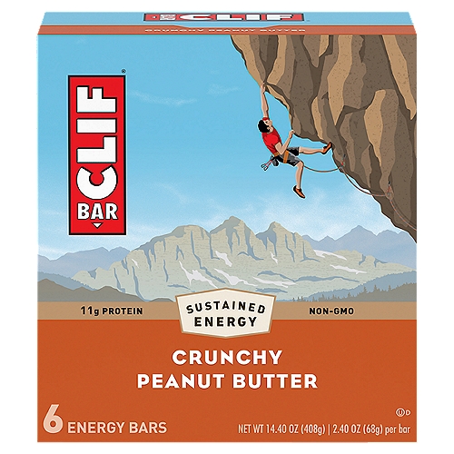 CLIF BAR Crunchy Peanut Butter Energy Bars, 2.4 oz. 6 Count