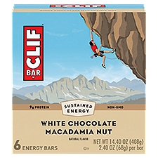 Clif Bar White Chocolate Macadamia Nut Energy Bars, 2.40 oz, 6 count