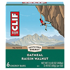 Clif Bar Oatmeal Raisin Walnut Energy Bars, 2.40 oz, 6 count, 2.4 Ounce