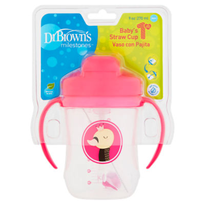 Dr. Brown's Baby's First Straw Cup Sippy Cup with Straw - Pink - 9oz - 6m+