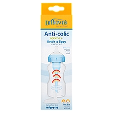 Dr Brown's Natural Flow Options+ 9 oz Anti-colic Bottle to Sippy Bottle Starter Kit, Level 3, 6m+