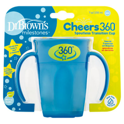 Dr Brown's Milestones 7 oz Cheers 360 Spoutless Transition Cup, 6m+, 1 Each