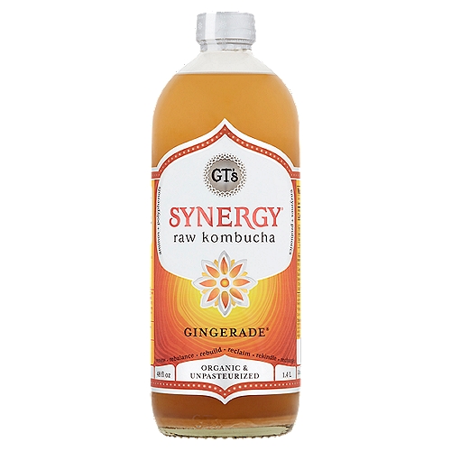 GT's Synergy Gingerade Raw Kombucha, 48 fl oz