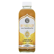 GT's Synergy Golden Pineapple Organic, Kombucha, 16 Fluid ounce
