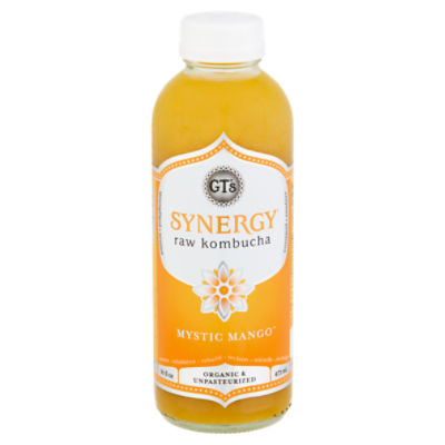 GT's Synergy Mystic Mango Raw Kombucha, 16 fl oz, 16 Fluid ounce