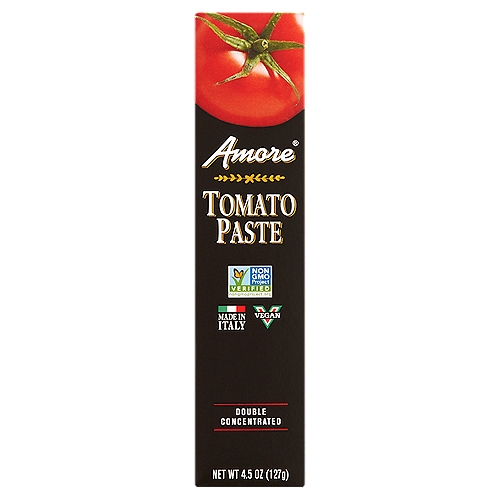 Amore Double Concentrated Tomato Paste, 4.5 oz
Big & Bold Flavor
Amore® Imported Italian Tomato Paste uses only the highest quality ingredients in this premium paste. Our Italian chefs capture and seal the intense flavor into each tube.