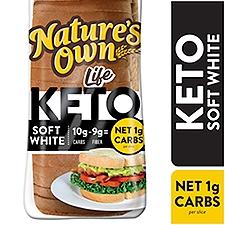 Nature's Own Life Keto Soft White Bread, Net 1 Carb Sliced White Keto Bread, 16 oz Loaf