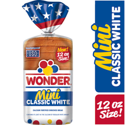 Wonder Mini Classic White Calcium Fortified Enriched Bread, 12 oz