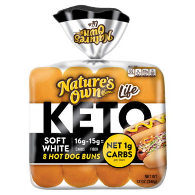 Nature's Own Life Keto Soft White Hot Dog Buns, 8 count, 12 oz