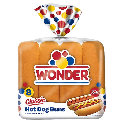 Wonder Extra Soft Classic Hot Dog Buns, 8 count, 13 oz