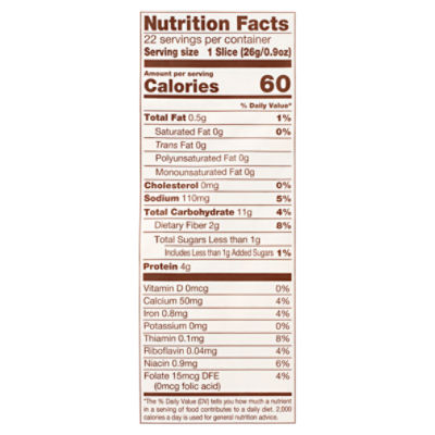 Nature S Own Whole Wheat Bread Nutrition Label | Besto Blog