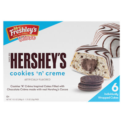 Mrs. Freshley's Hershey's Cookies 'n' Creme Cakes, 1.75 oz, 6 count