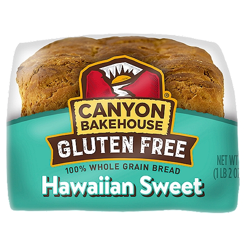 Canyon Bakehouse Gluten Free Hawaiian Sweet 100% Whole Grain Bread, 18 oz
Get whisked away with delicious, tropical sweetness! Say 'aloha' to French toast, BBQ sandwiches or enjoy straight from the bag!