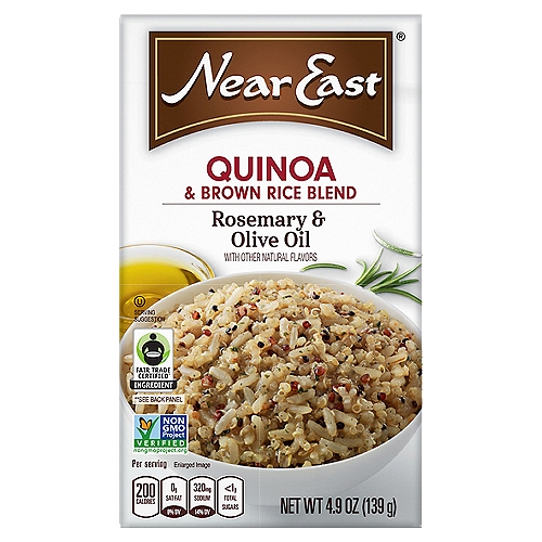 Near East Rosemary & Olive Oil Quinoa & Brown Rice Blend, 4.9 oz
This quick and easy to use dish combines a blend of quinoa and brown rice with olive oil and rosemary.