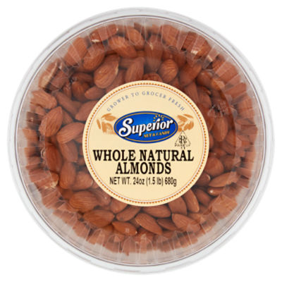 Superior Nut & Candy Whole Natural Almonds, 24 oz