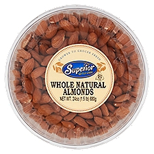 Superior Nut & Candy Whole Natural Almonds, 24 oz, 24 Ounce
