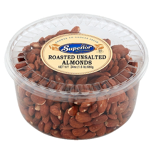 Superior Nut & Candy Roasted Unsalted Almonds, 24 oz