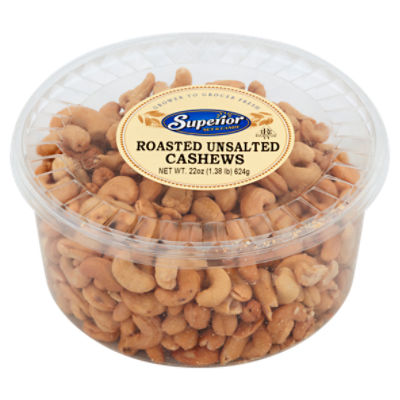 Superior Nut & Candy Roasted Unsalted Cashews, 22 oz