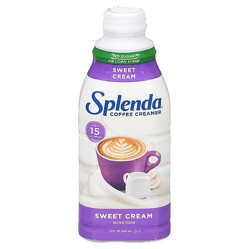 Splenda Sweet Cream Coffee Creamer, 32 fl oz
Indulge in rich, velvety, sweet cream flavor at home with our great-tasting, low-calorie, coffee creamer. Our smooth and creamy blend is sweetened with the sugar-sweet taste of Splenda®, not sugar or corn syrup, and has half the calories, and all the flavor of traditional flavored coffee creamers.