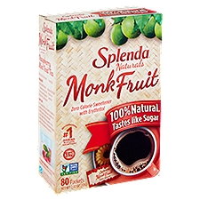 Splenda Naturals Monk Fruit Zero Calorie Sweetener with Erythritol, 80 counts, 2.82 oz