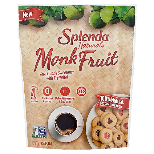 Splenda Naturals Monk Fruit Zero Calorie Sweetener with Erythritol, 1 lb