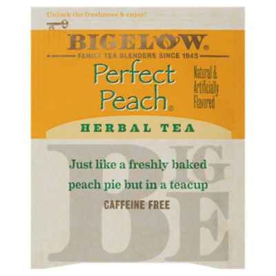 Bigelow Perfect Peach, Caffeine Free, Herbal Tea Bags, 20 Count