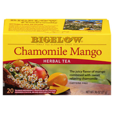 Bigelow Chamomile Mango Herbal Tea Bags, 20 count, .96 oz