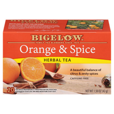 Bigelow Orange & Spice Herbal Tea Bags, 20 count, 1.50 oz ShopRite