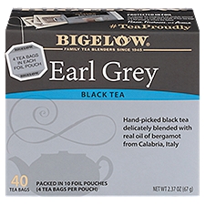 Bigelow Earl Grey Black Tea Bags, 40 count, 2.37 oz, 40 Each
