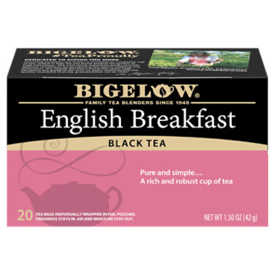 Bigelow English Breakfast Black Tea Bags, 20 count, 1.50 oz, 20 Each