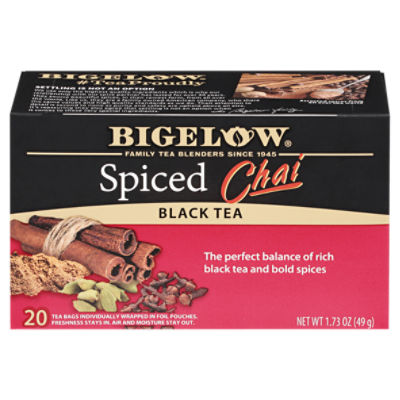 Bigelow Spiced Chai Black Tea Bags, 20 count, 1.73 oz