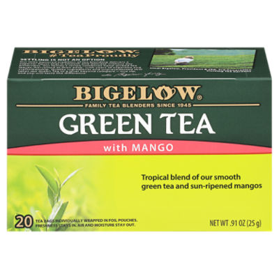 Bigelow Green Tea with Mango Tea Bags, 20 count, .91 oz