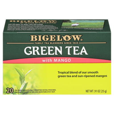 Bigelow Green Tea with Mango Tea Bags, 20 count, .91 oz ShopRite