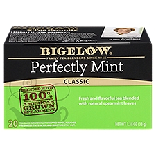 Bigelow Perfectly Mint Classic Tea Bags, 20 count, 1.18 oz