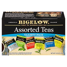Bigelow America's Classic Assorted Teas Variety Pack, 18 count, 1.10 oz