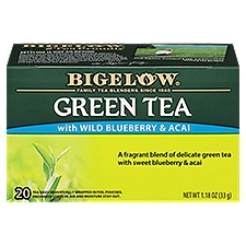 Bigelow Green Tea Bags with Wild Blueberry & Acai, 20 count, 1.18 oz