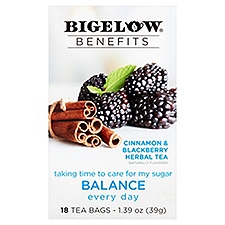Bigelow Benefits Cinnamon and Blackberry, Herbal Tea Bags, 1.39 Ounce