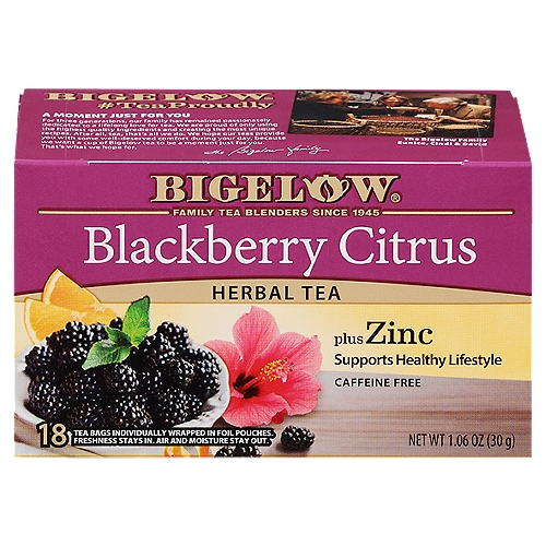  Bigelow Blackberry Citrus Herbal Tea, 18 count, 1.06 oz