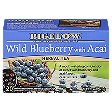 Bigelow Herbal Tea Bags, Wild Blueberry with Acai, 1.46 Ounce