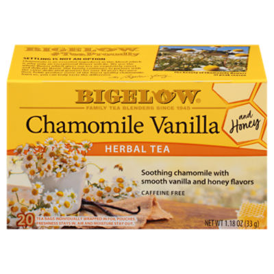 Bigelow Chamomile Vanilla and Honey Herbal Tea, 20 count, 1.18 oz