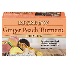 Bigelow Ginger Peach Turmeric Herbal Tea Bags, 18 count, .98 oz