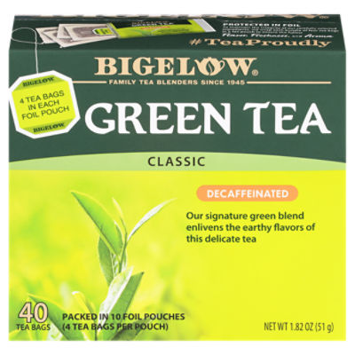 Bigelow Classic Decaffeinated Green Tea Bags, 40 count, 1.82 oz