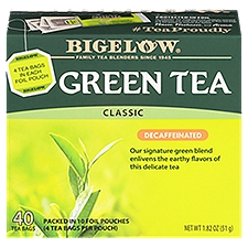 Bigelow Classic Decaffeinated Green Tea Bags, 40 count, 1.82 oz, 40 Each
