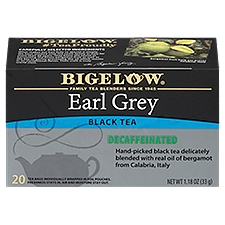 Bigelow Earl Grey Decaffeinated Black Tea Bags, 20 count, 1.18g, 20 Each