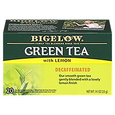Bigelow Green Tea Bags -  Decaffeinated With Lemon, 25 Ounce