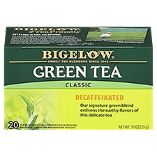 Bigelow Classic Decaffeinated Green Tea Bags, .91 oz, 20 Each