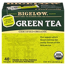 Bigelow Certified Organic Green, Tea Bags, 1.73 Ounce
