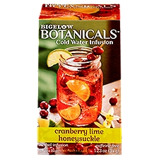Bigelow Botanicals Cold Water Infusion Cranberry Lime Honeysuckle Herbal Tea Bags, 18 count, 1.23 oz